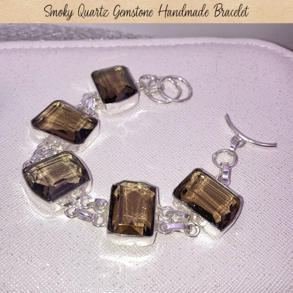 Smoky Quartz Gemstone Handmade Bracelet - Picture 1 of 3